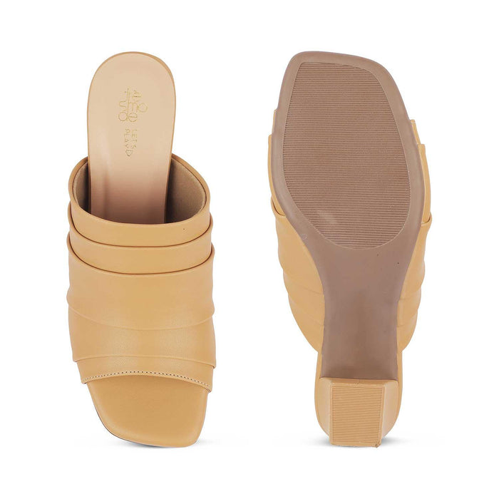 Coco Beige Women's Versatile Heel Sandals Tresmode