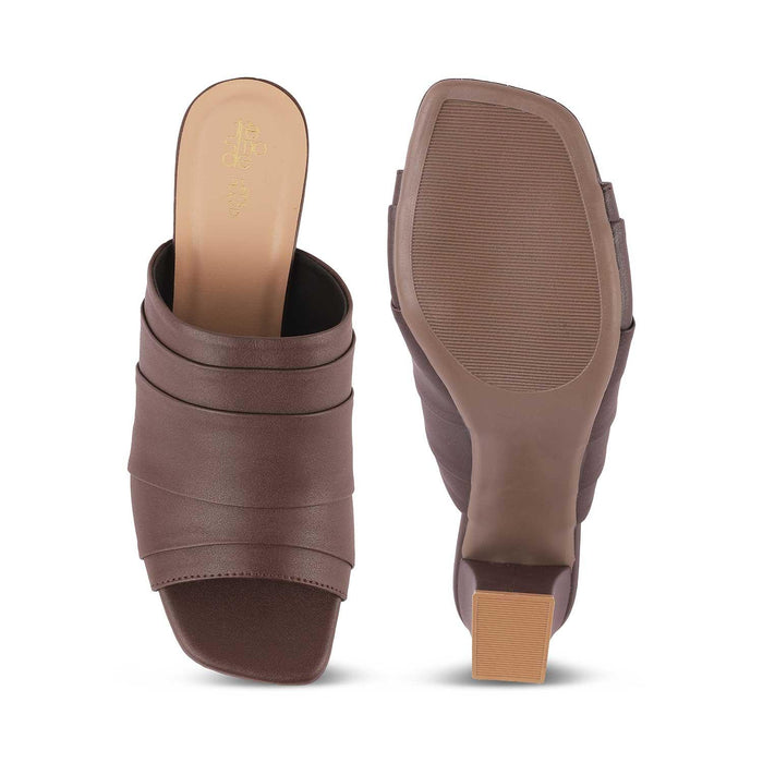 Coco Brown Women's Versatile Heel Sandals Tresmode