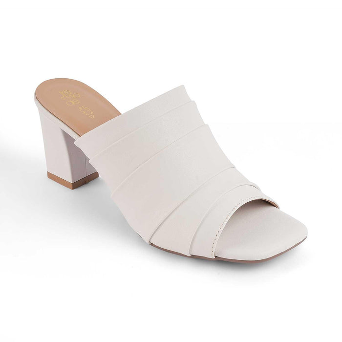 Coco White Women's 3-inch Block Heel Sandals Tresmode