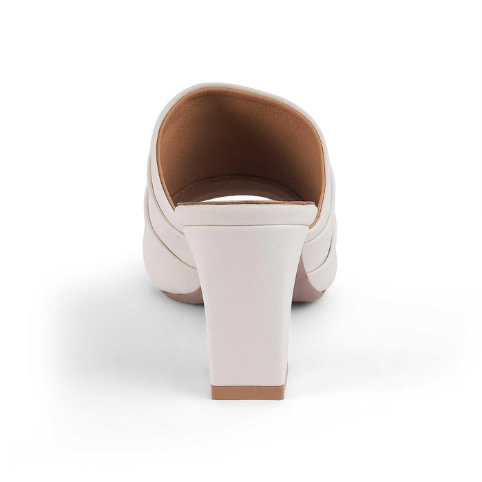 Coco White Women's Square Shape Heel Sandals Tresmode