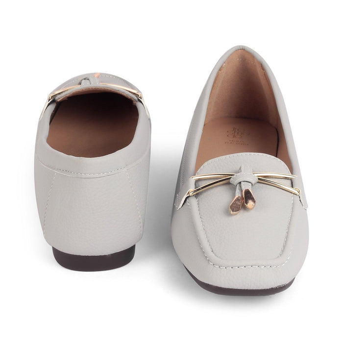Coyent Grey Women's Loafers With Tassels Tresmode