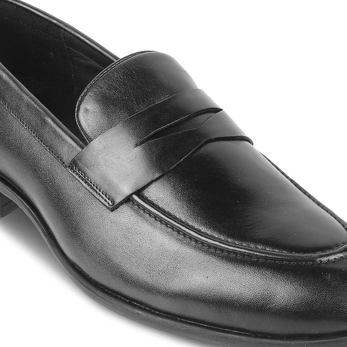 Dawson Black Men's Formal Leather Penny Loafers Tresmode