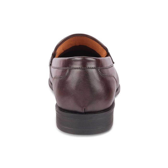 Dawson Brown Men's Leather Penny Loafers Almond Shape Tresmode