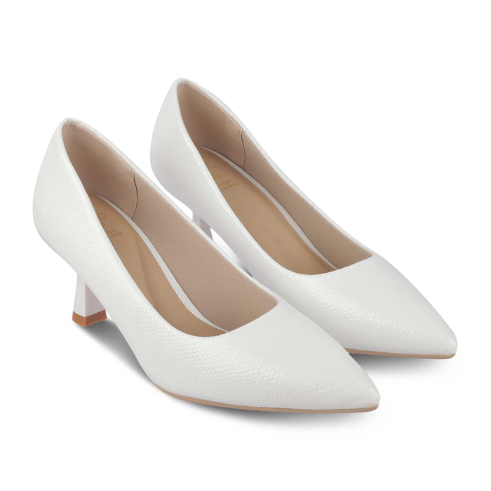 Dussel White Women's Stylish Pumps Tresmode