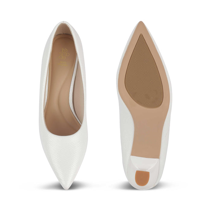 Dussel White Women's Formal Pumps Tresmode