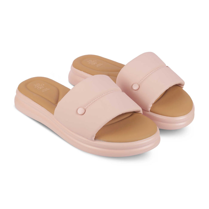 Evershine Pink Women's Vegan-Friendly Platform Flats Tresmode