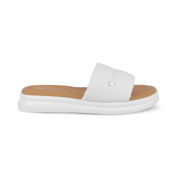 Evershine White Women's 1-inch Platform Flats Tresmode