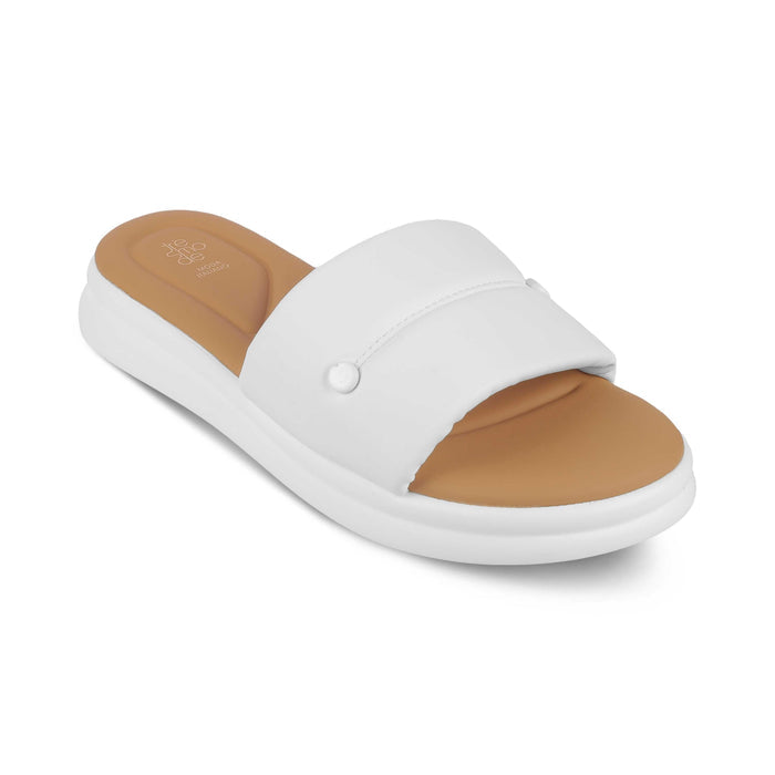 Evershine White Women's Round Shape Platform Flats Tresmode