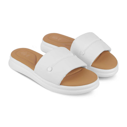 Evershine White Women's Comfortable Platform Flats Tresmode