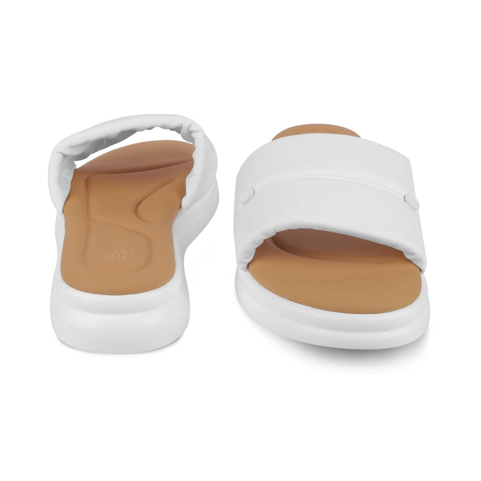Evershine White Women's TPR Sole Flats Tresmode