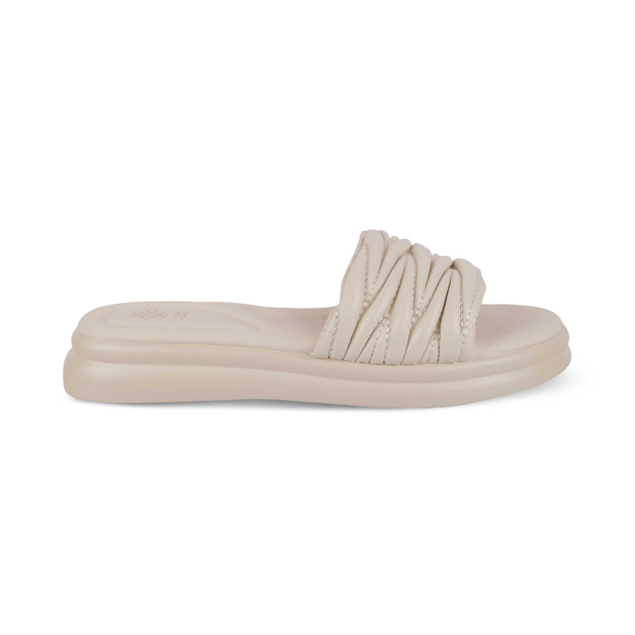 Flatform Beige Women's 1.5-inch Platform Flats Tresmode