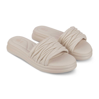 Flatform Beige Women's Comfortable Platform Flats Tresmode
