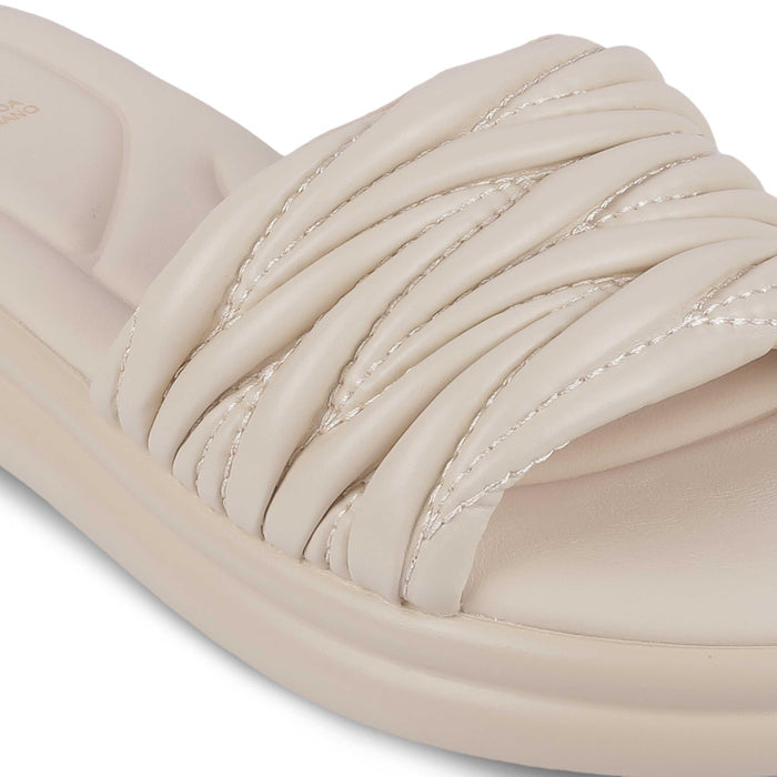 Flatform Beige Women's Casual Platform Flats Tresmode