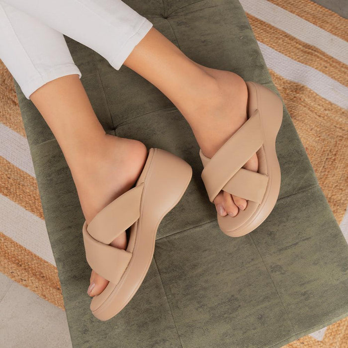 Kishio Camel Women's Wedge Heel Sandals Tresmode