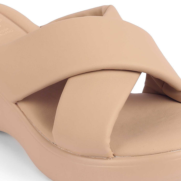 Kishio Camel Casual Wedge Heel Sandals For Women Tresmode