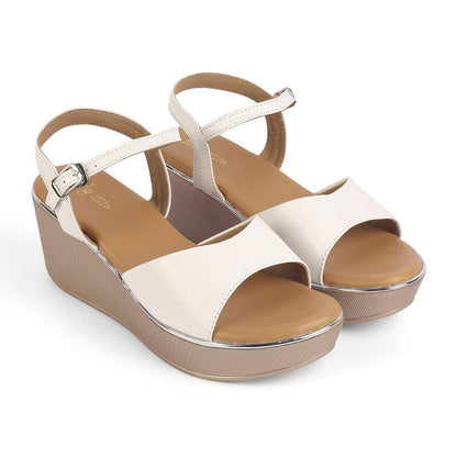Lannes White Women's Versatile Wedge Sandals Tresmode