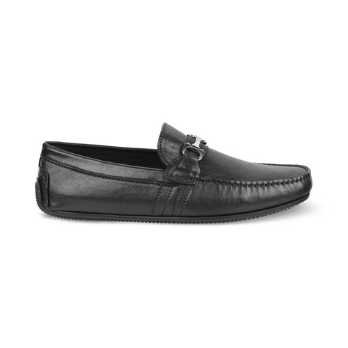 Leavre Black Men's Leather Driving Loafers Tresmode