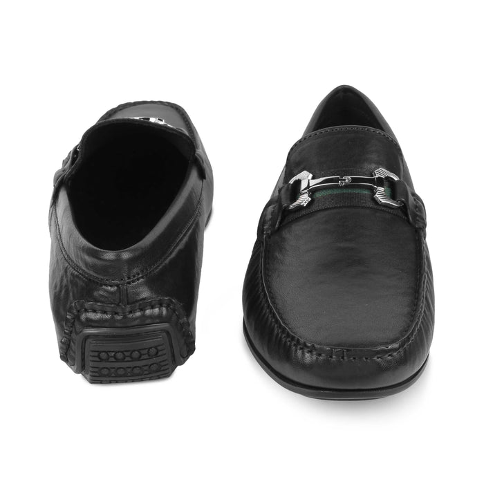 Leavre Black Men's Comfortable Leather Driving Loafers Tresmode
