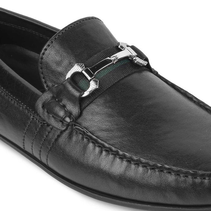 Leavre Black Men's Formal Leather Driving Loafers Tresmode