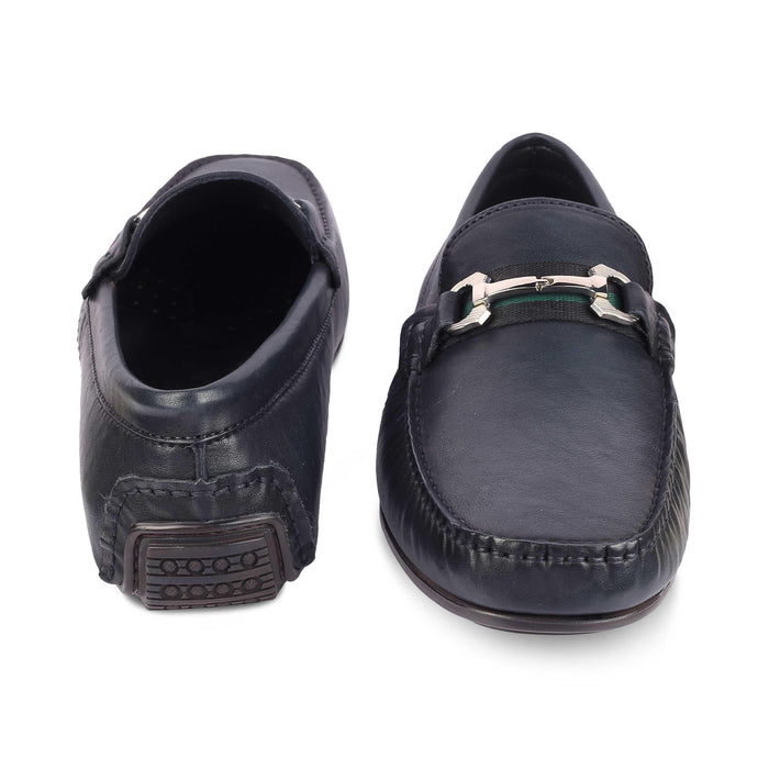 Leavre Blue Men's Comfortable Leather Driving Loafers Tresmode