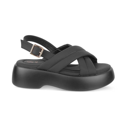 Lonir Black Women's 2-inch Wedge Sandals Tresmode
