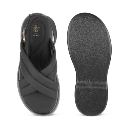 Lonir Black Women's Dress Wedge Sandals Tresmode