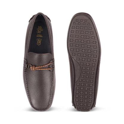 Monoc Brown Men's Stylish Leather Driving Loafers Tresmode