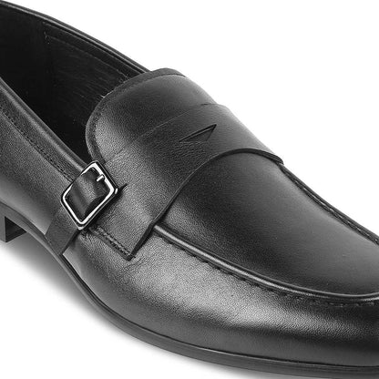 Neno Black Men's Formal Leather Loafers Tresmode