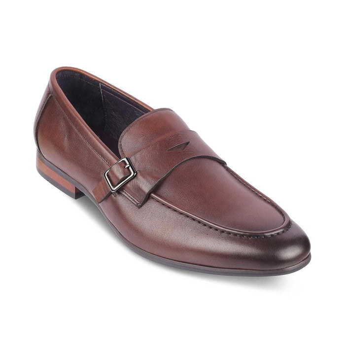 Neno Brown Men's Leather TPR Sole Loafers Tresmode