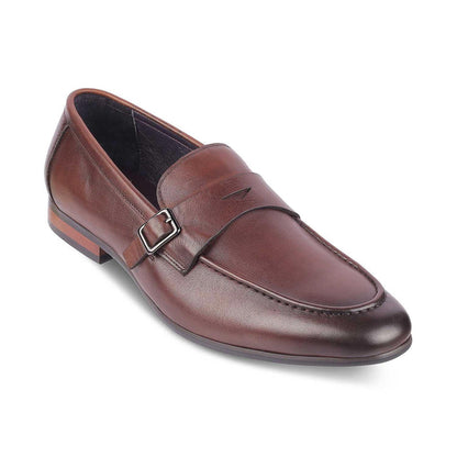 Neno Brown Men's Leather TPR Sole Loafers Tresmode