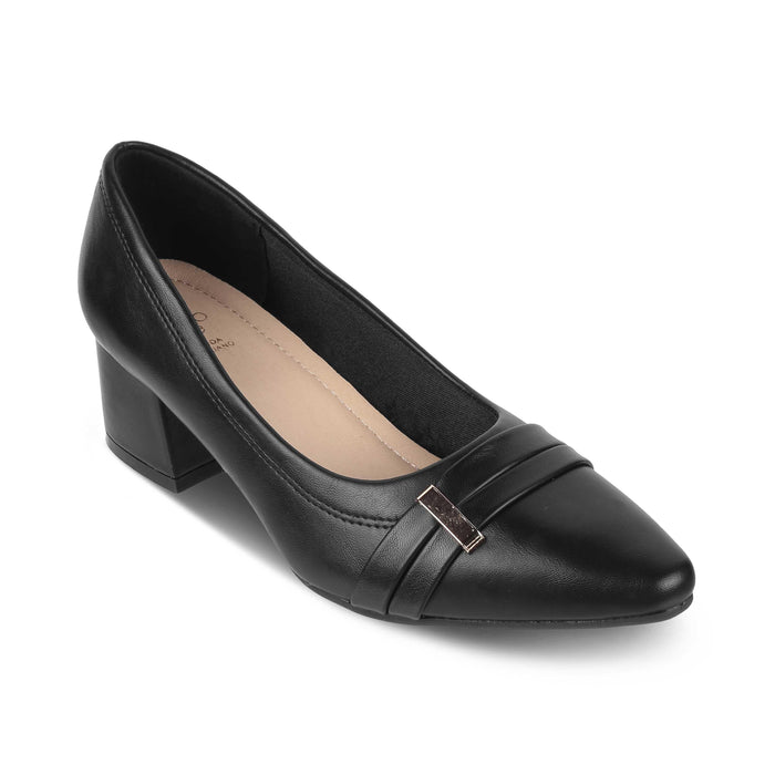 Newar Black Women's 2-inch Block Heel Pumps Tresmode