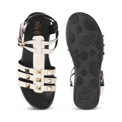 Nia White Women's Super Comfortable Platform Flats Tresmode