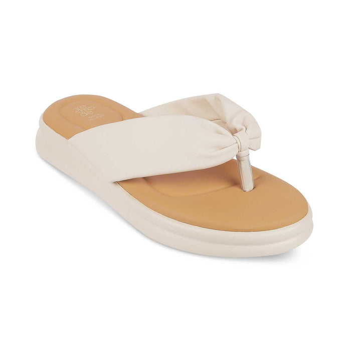 Niv Beige Women's Round Shape Platform Flats Tresmode