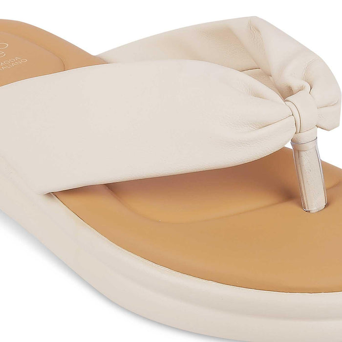 Niv Beige Women's Casual Platform Flats Tresmode