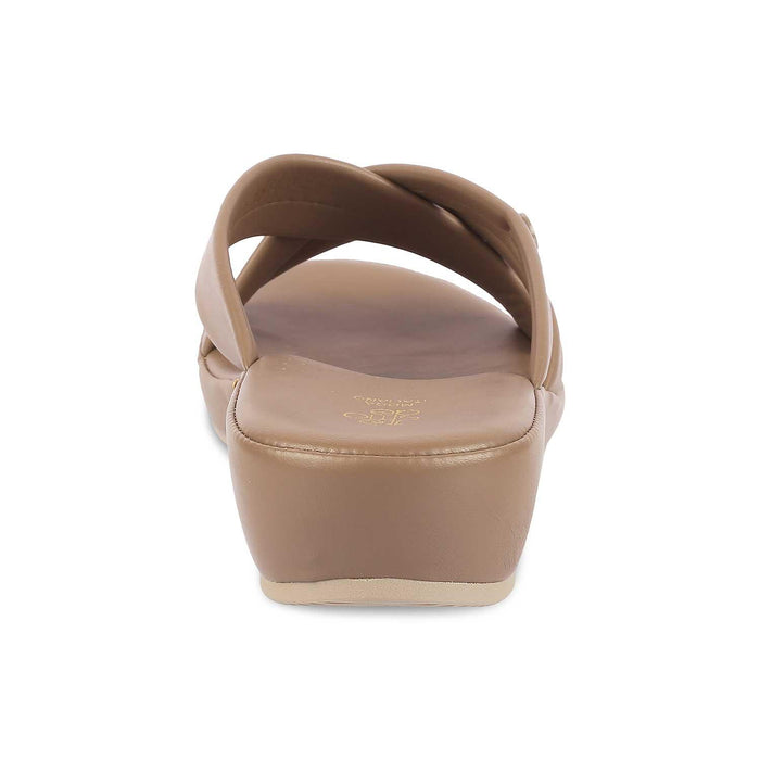 Ocomf Camel Women's Round Shape Platform Flats Tresmode