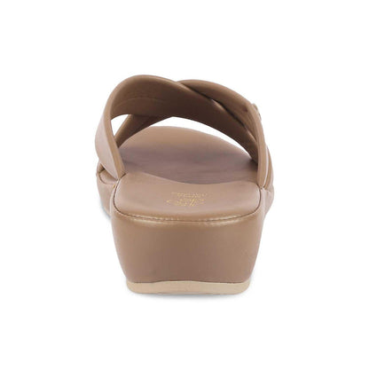 Ocomf Camel Women's Round Shape Platform Flats Tresmode