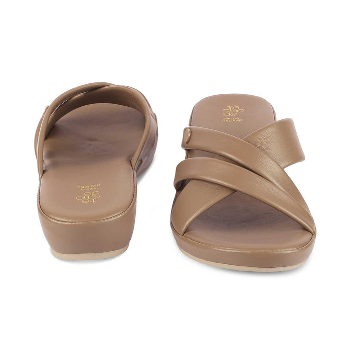 Ocomf Camel Women's Durable Platform Flats Tresmode