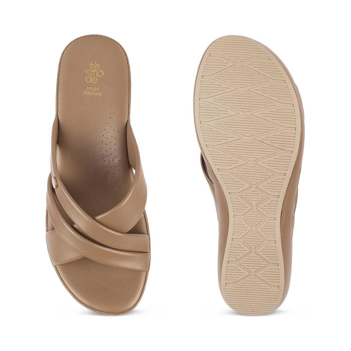 Ocomf Camel Women's TPR Sole Flats Tresmode