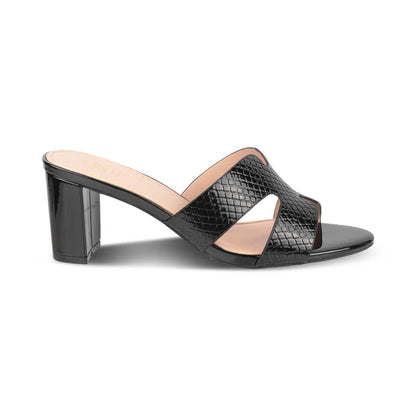 Rovero Black Women's 3-inch Block Heel Sandals Tresmode