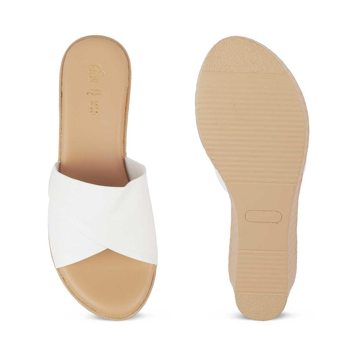 Sedge White Women's Timeless Wedge Sandals Tresmode