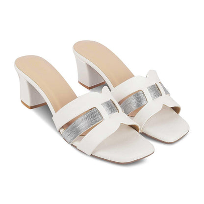Silo White Women's Vegan-Friendly Heel Sandals Tresmode