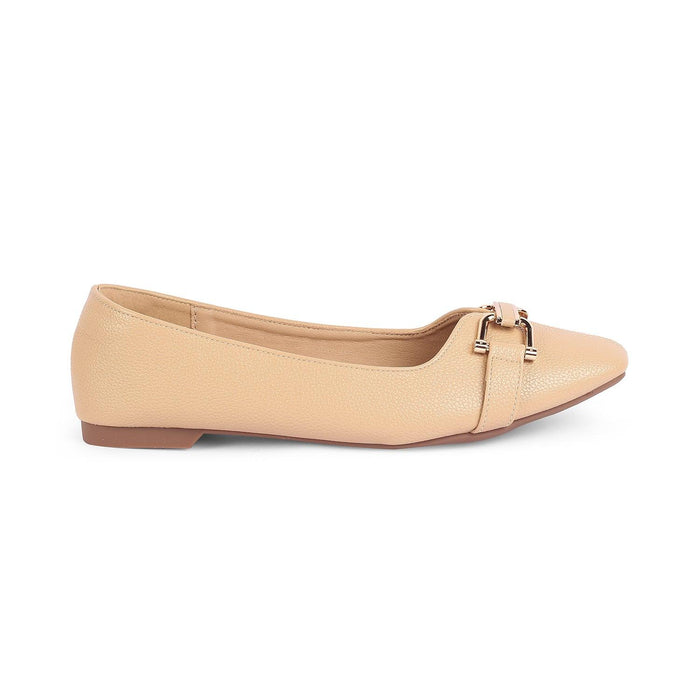 Straford Beige Women's TPR Sole Ballerinas Tresmode