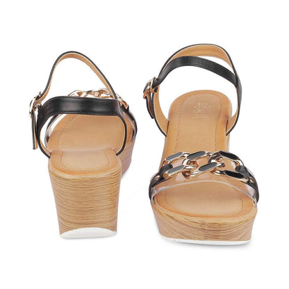 Trwedge Black Women's Comfortable Wedge Sandals Tresmode