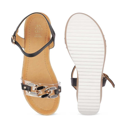 Trwedge Black Women's Dress Wedge Sandals Tresmode