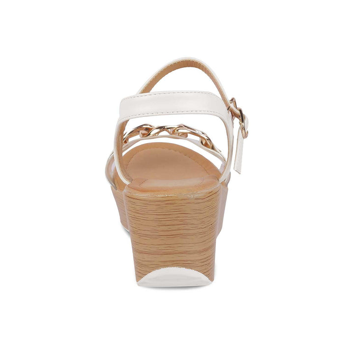Trwedge White Women's Vegan-Friendly Wedge Heel Sandals Tresmode