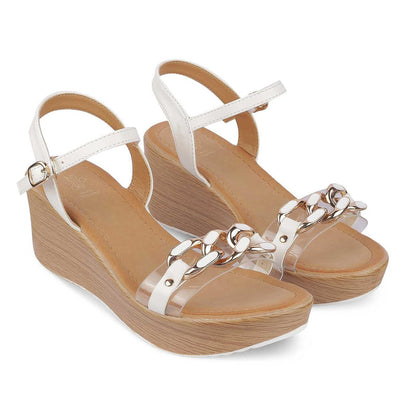 Trwedge White Women's Stylish Wedge Heel Sandals Tresmode