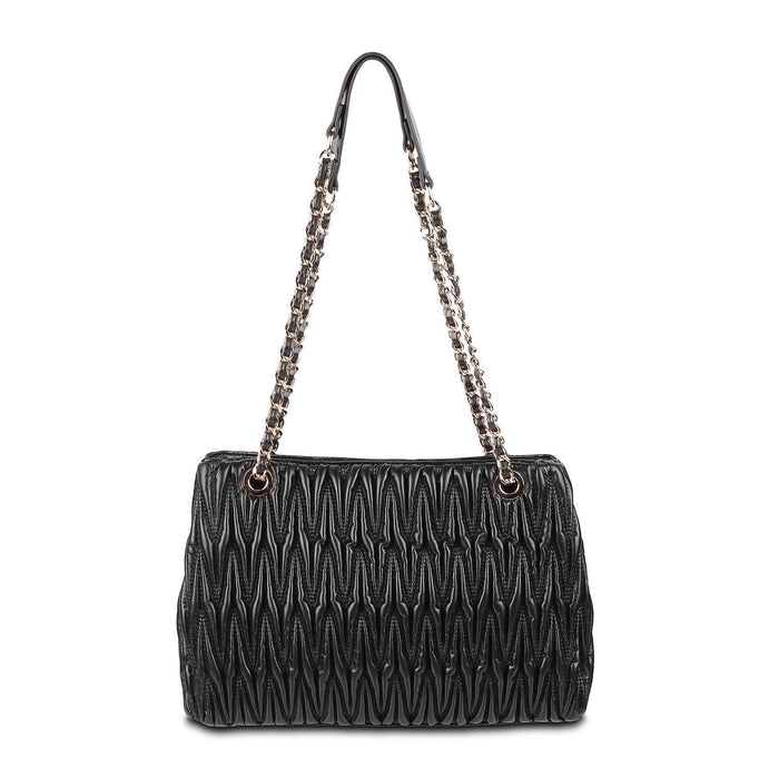 Tresmode Black Wrinkled Pattern Womens Sling Bag