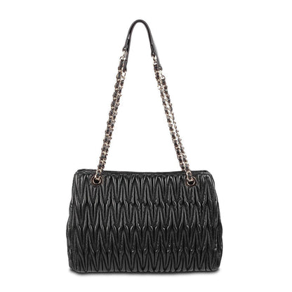Tresmode Black Wrinkled Pattern Womens Sling Bag