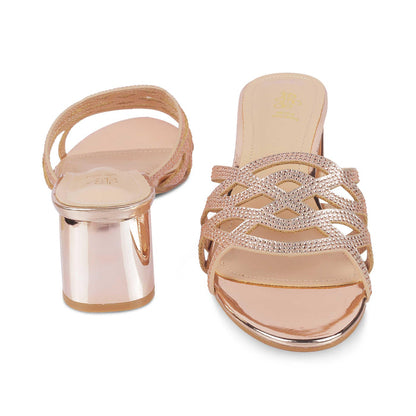 Yas Champagne Women's Fashionable Block Heel Sandals Tresmode