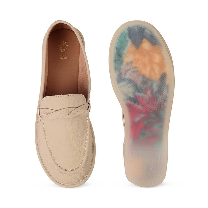 Yorko Beige Women's Daily Wear Loafers Tresmode